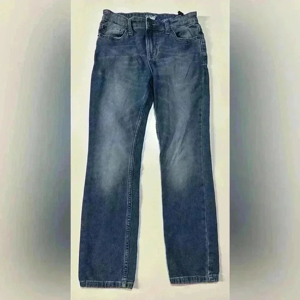 EUC Boys Cat & Jack Skinny Jeans, Adjustable Waist, Size 12